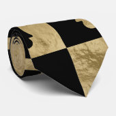 Chess PiessPatroon - zwart en goud Stropdas (Opgerold)