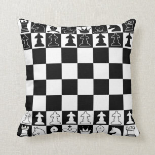 Chess Pillow in zwart-wit Kussen