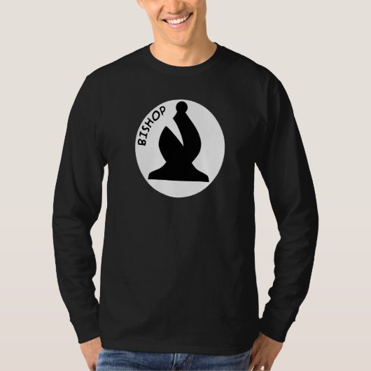 Chess Pineersels Black Bishop Chess Bishop Black C T-shirt (Voorkant)