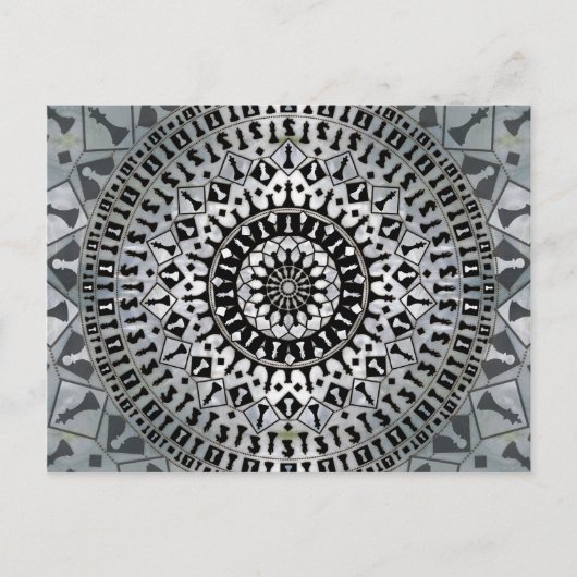 Chess Pineersels Mandala Briefkaart (Voorkant)