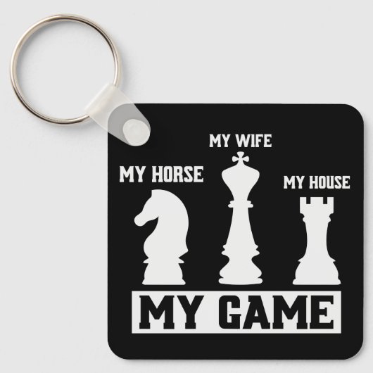 Chess Pineersels My Game Chess Gift Idee Sleutelhanger (Voorkant)