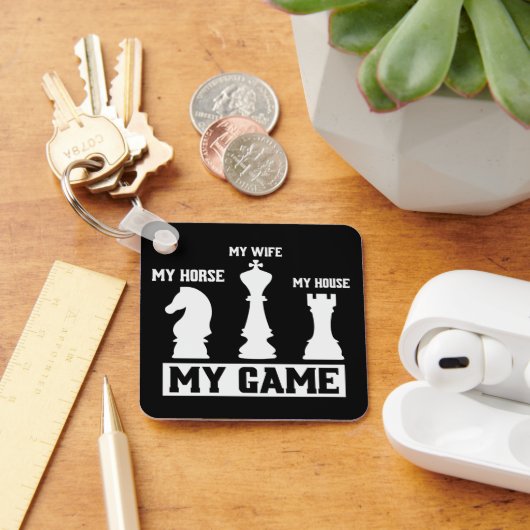 Chess Pineersels My Game Chess Gift Idee Sleutelhanger (Bureau)