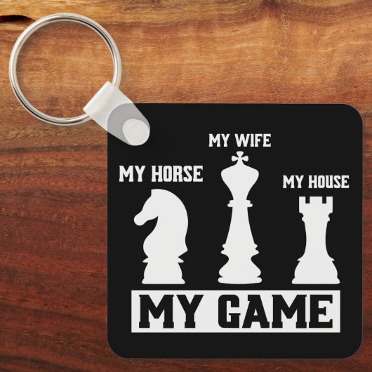 Chess Pineersels My Game Chess Gift Idee Sleutelhanger (Voorkant)