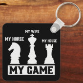 Chess Pineersels My Game Chess Gift Idee Sleutelhanger (Achterkant)