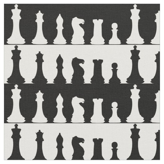Chess Pineersels Silhouette Fabric Stof (Close Up)