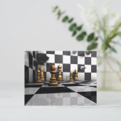 Chess Play King Briefkaart (Staand voorkant)