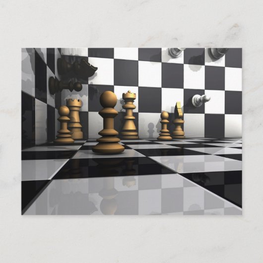 Chess Play King Briefkaart (Voorkant)