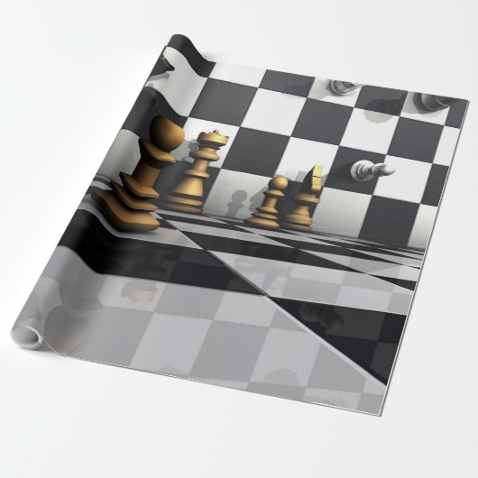 Chess Play King Cadeaupapier (Uitgerold)
