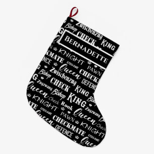 Chess Player Black en White Chess Piece Names Grote Kerstsok