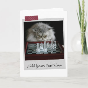 Chess Player Cat Funny Card Kaart
