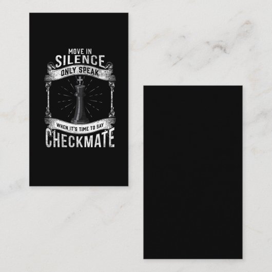 Chess Player Checkmate Checkerboard Game Lover Visitekaartje (Voorkant / Achterkant)