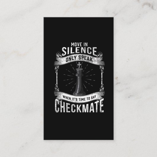 Chess Player Checkmate Checkerboard Game Lover Visitekaartje (Voorkant)