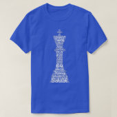 Chess Player Chess Figuur King Word Cloud T-shirt (Design voorkant)