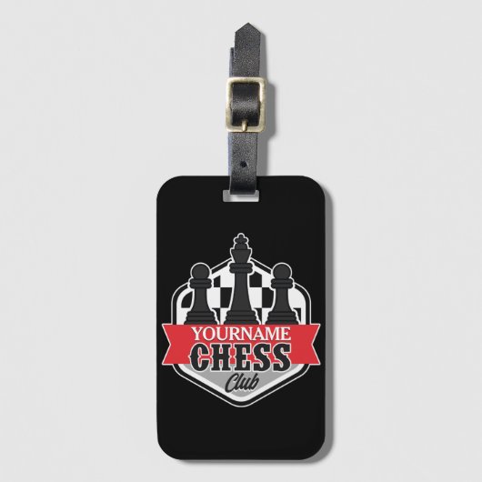 Chess Player Club Checkmate met de persoonlijke na Bagagelabel (Voorkant (verticaal))