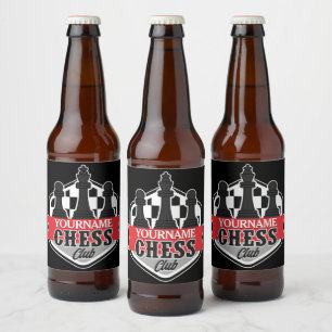 Chess Player Club Checkmate met de persoonlijke na Bier Etiket