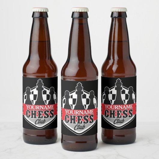 Chess Player Club Checkmate met de persoonlijke na Bier Etiket (Flessen)
