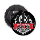 Chess Player Club Checkmate met de persoonlijke na Button Flesopener (Voorkant)