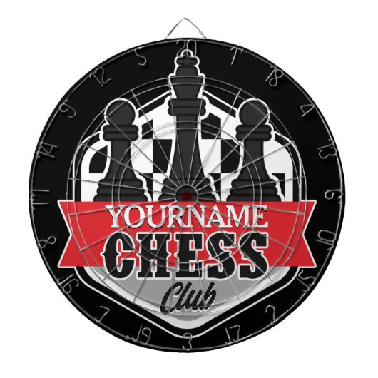 Chess Player Club Checkmate met de persoonlijke na Dartbord (Voorkant)