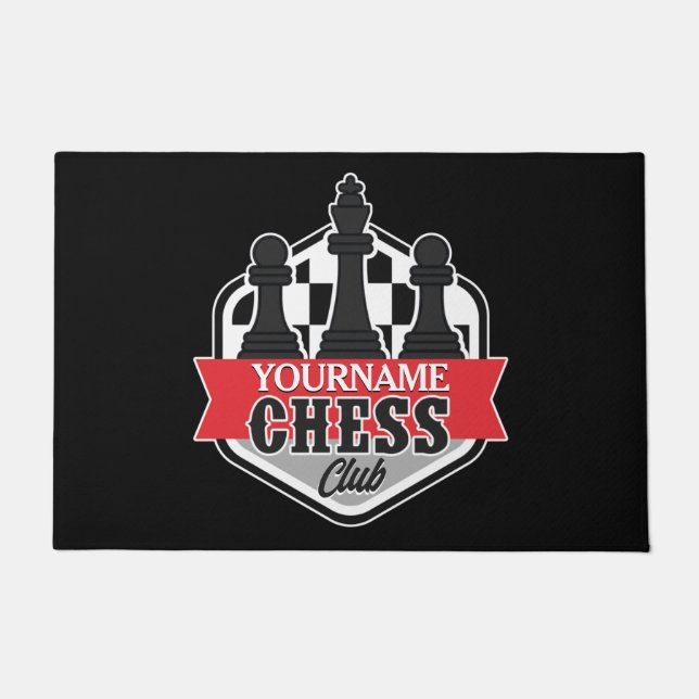 Chess Player Club Checkmate met de persoonlijke na Deurmat (Voorkant)