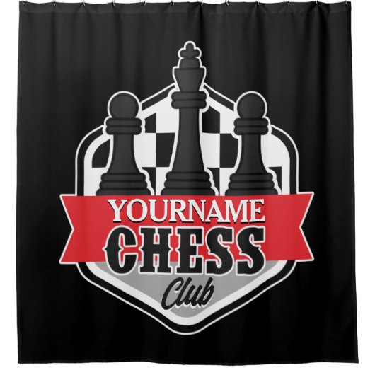 Chess Player Club Checkmate met de persoonlijke na Douchegordijn (Voorkant)