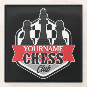 Chess Player Club Checkmate met de persoonlijke na Glazen Onderzetter