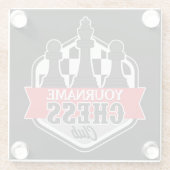 Chess Player Club Checkmate met de persoonlijke na Glazen Onderzetter (Achterkant)