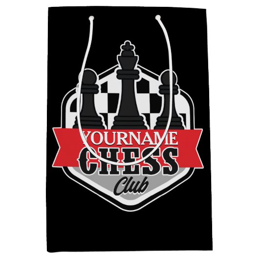 Chess Player Club Checkmate met de persoonlijke na Medium Cadeauzakje (Voorkant)