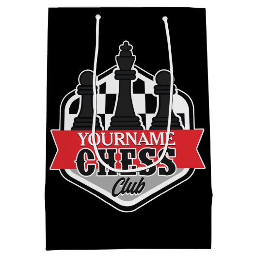 Chess Player Club Checkmate met de persoonlijke na Medium Cadeauzakje (Achterkant)