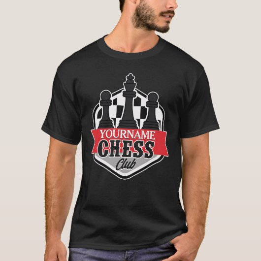 Chess Player Club Checkmate met de persoonlijke na T-shirt (Voorkant)