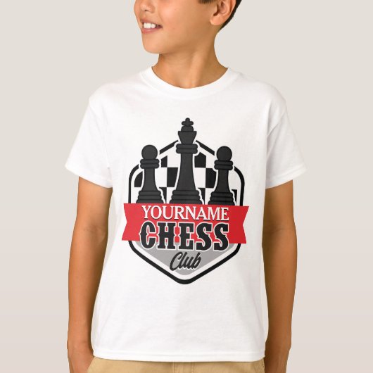 Chess Player Club Checkmate met de persoonlijke na T-shirt (Voorkant)