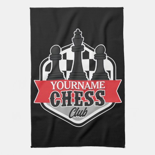 Chess Player Club Checkmate met de persoonlijke na Theedoek (Verticaal)