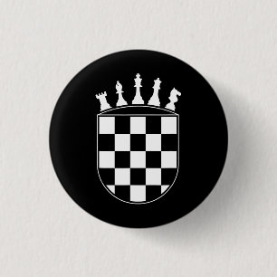 Chess Player Gifts for Croats Ronde Button 3,2 Cm