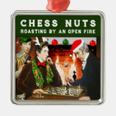 Chess Player Holiday Gift Metal Ornament (Voorkant)