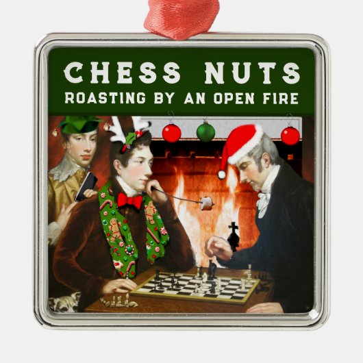 Chess Player Holiday Gift Metal Ornament (Voorkant)