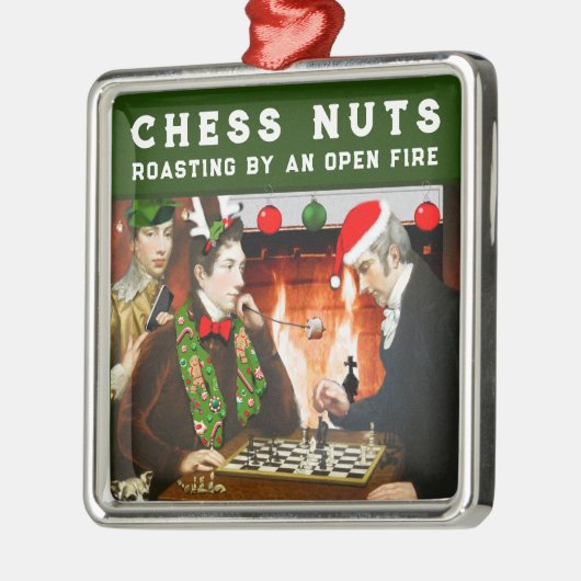Chess Player Holiday Gift Metal Ornament (Links)