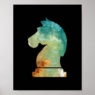 Chess Player Horse Knight Chess Lover Gift Poster