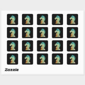 Chess Player Horse Knight Chess Lover Gift Vierkante Sticker (Vel)