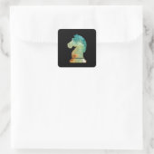 Chess Player Horse Knight Chess Lover Gift Vierkante Sticker (Tas)