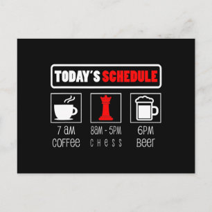 Chess Player Koffiekaas op tijdschema Feestdagenkaart