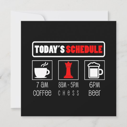 Chess Player | Koffiekaas op tijdschema Kaart (Voorkant)