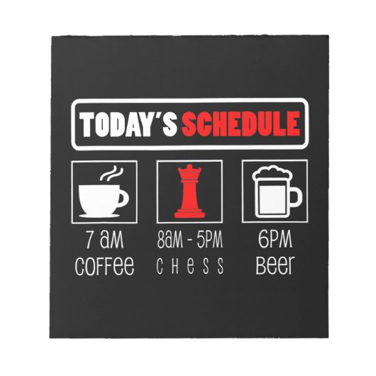 Chess Player | Koffiekaas op tijdschema Notitieblok (Voorkant)