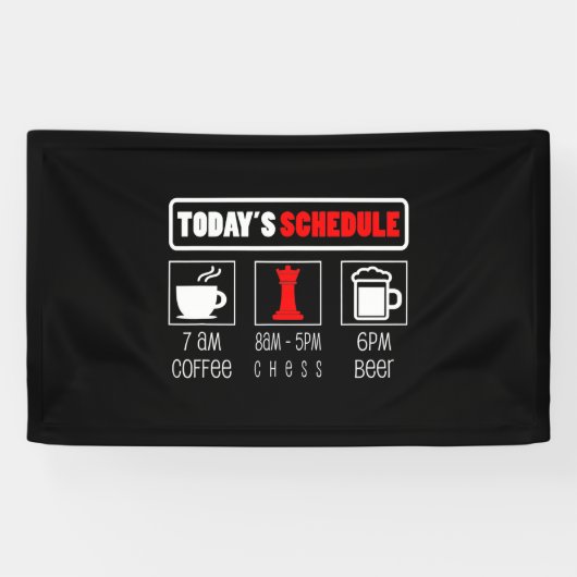 Chess Player | Koffiekaas op tijdschema Spandoek (Horizontaal)