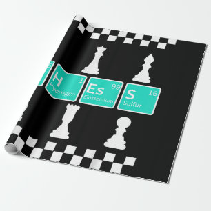 Chess Player Lover Periodic Table Funny Gift Manne Cadeaupapier
