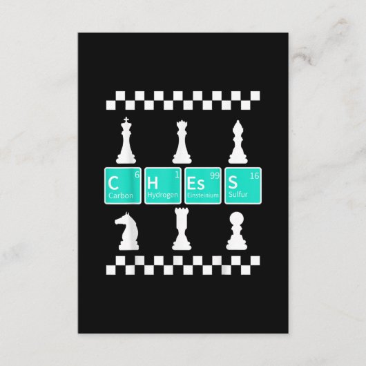 Chess Player Lover Periodic Table Funny Gift Manne Informatiekaartje (Voorkant)
