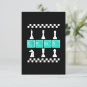 Chess Player Lover Periodic Table Funny Gift Manne Informatiekaartje (Staand voorkant)
