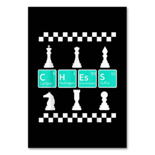 Chess Player Lover Periodic Table Funny Gift Manne Kaart