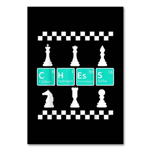 Chess Player Lover Periodic Table Funny Gift Manne Kaart (Voorkant)