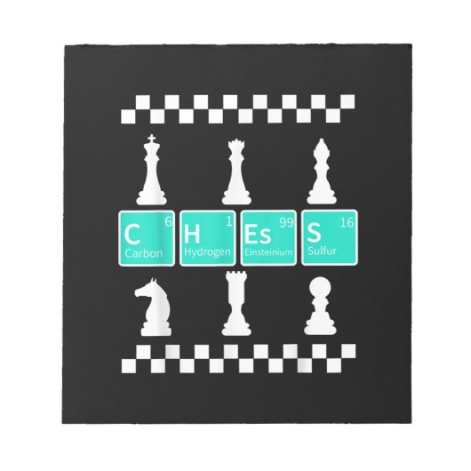 Chess Player Lover Periodic Table Funny Gift Manne Notitieblok (Voorkant)