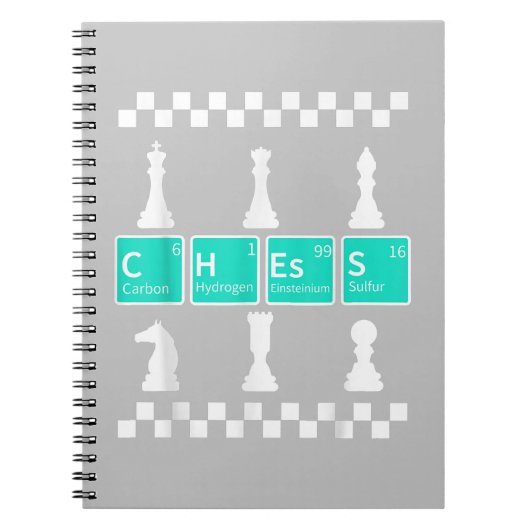 Chess Player Lover Periodic Table Funny Gift Manne Notitieboek (Voorkant)