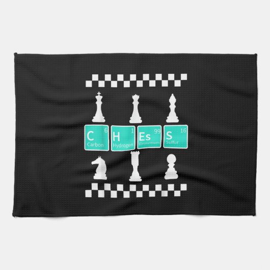 Chess Player Lover Periodic Table Funny Gift Manne Theedoek (Horizontaal)